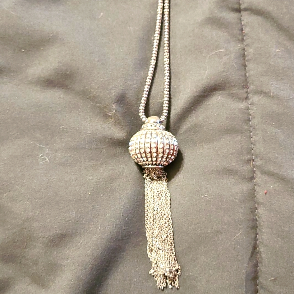 Sparkling silver rope chain necklace
